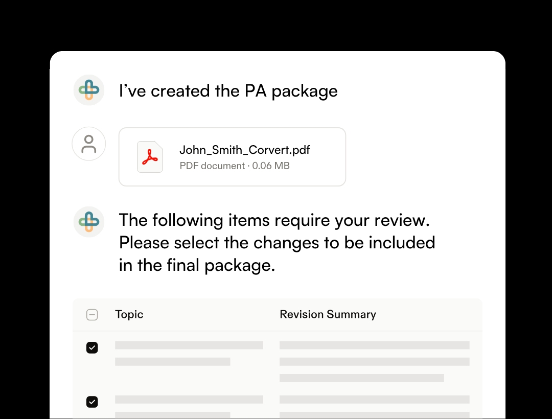 Automatic package creation for prior authorization